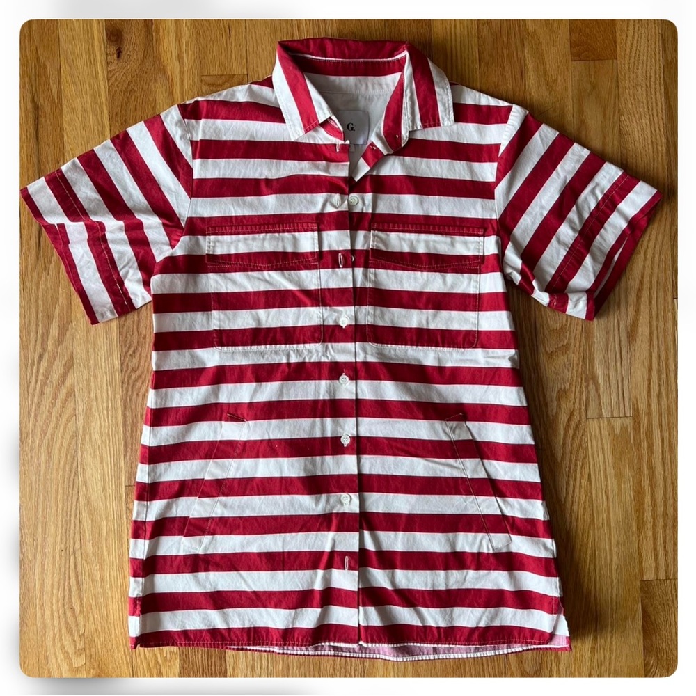 G. Label by Goop Claudia Striped Red and White Tunic Sz 4